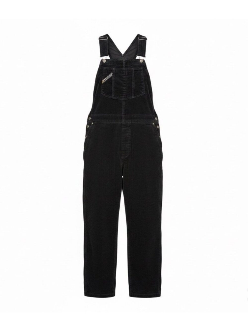 Unionbay Womens Black Corduroy Overalls Adjustable Straps Button Accents Size S